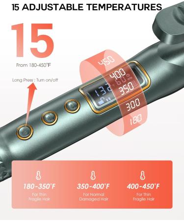 3/8 Inch Small Curling Iron - 9mm Tiny Wand for Medium & Long Hair | Adjustable Temp Ceramic Barrel Heat Resistant Glove | Mint Green 8-in-1 Gift Set - Buy Online on GoSupps.com