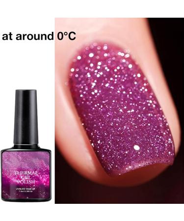 Colour Changing Gel Nail Polish Long Lasting Quick Dry UV LED Soak Off Gel Varnish Shimmering Pink Nail Paint DIY Nail Art Manicure at Home Salon Gift for Women - Buy Online on GoSupps.com