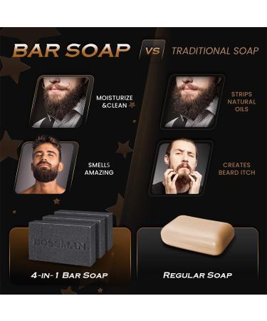 Bossman Men's Bar Soap 3 Pack - Lavender and Patchouli Scented - Buy Online on GoSupps.com