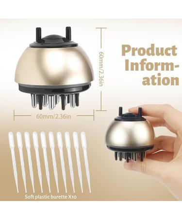 Buy 2-in-1 Hair Oil Applicator & Scalp Massage Brush - Gold 30ml for Hair Treatment & Essential Oils - Buy Online on GoSupps.com