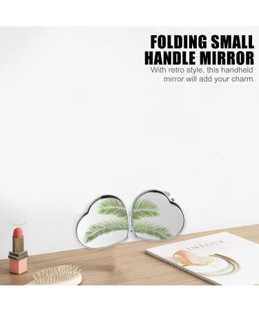 FRCOLOR Foldable Mini Heart Shaped Makeup Mirror Portable Metal Romantic Dual Sided Vanity Mirror Compact Travel Mirror Makeup Tools for Women Girls Silver - Buy Online on GoSupps.com