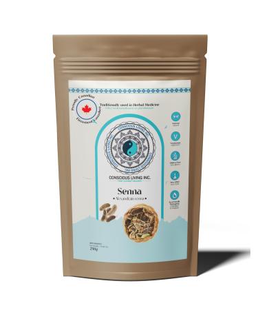 Conscious Living Natural Senna Powder- 100 Pure - Organic 250g - Ayurvedic Stimulant Laxative - Promote Bowel Movement