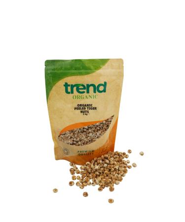 Trend Organic Peeled Tiger Nuts: Wholesome Snacking for Adults and Kids Baking and Nutrient-Rich Recipes Certified Organic Vegan Non-GMO No Preservatives High Fibre High Protein Raw 1kg Nutty 1kg