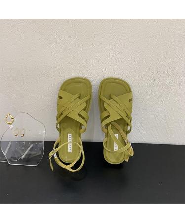 Shop XTZYGLFD Women's Summer Sandals - Casual Hollow Belt Buckle Roman Shoes Green Toe Separator Sandals Size 5 UK - Buy Online on GoSupps.com