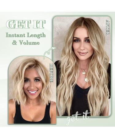 4Pcs Bleach Blonde Long Wavy Clip in Hair Extensions - 20 Inch Synthetic Fiber Pieces for Women - Buy Online on GoSupps.com
