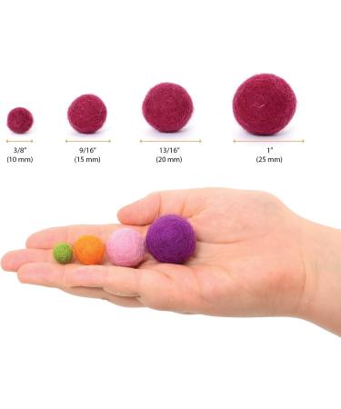 Glaciart One Felt Pom Poms Wool Balls - 240 Pcs - Handmade Felted - 4 Sizes - 60 Colors - for Felting & Garland - Buy Online on GoSupps.com