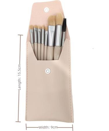 Fashionable Minimalist Makeup Brush Set with Leather Storage Bag - Lightweight & Portable Green Makeup Brush Organizer - Buy Online on GoSupps.com