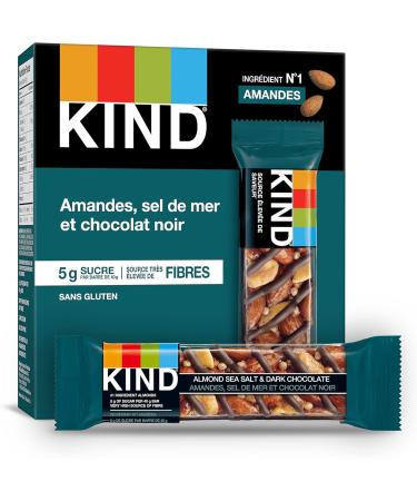 KIND Fruit & Nut Almond Sea Salt & Dark Chocolate Gluten Free Low Sugar 1.4 Ounce 5 Count Sea Salt Dark Chocolate - Buy Online on GoSupps.com