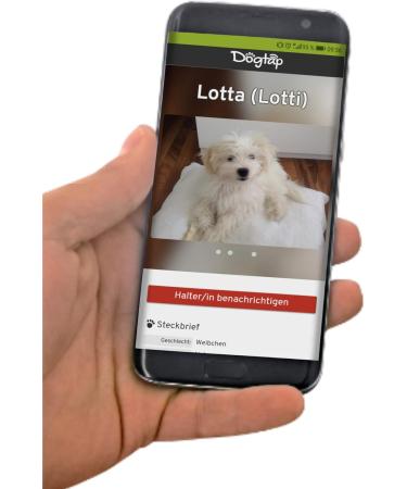DOGTAP Light Small - Intelligent NFC Dog Tag (50x30mm) | Black | Track Your Pet Internationally - Buy Online on GoSupps.com