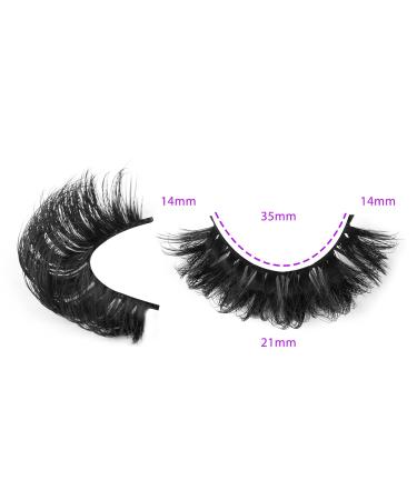Natural False Eyelashes - Fluffy Mink 3D Wispy D Curl Strip Lashes | 5 Pairs | Focipeysa Eyelashes 21mm - Buy Online on GoSupps.com