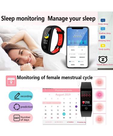 Fitness Tracker Smart Watch Bracelet | 1.14 Color Screen, IP68 Waterproof, Step Calorie Counter, Sleep Monitoring | Activity Tracker for Women Men Kids - Red - Buy Online on GoSupps.com