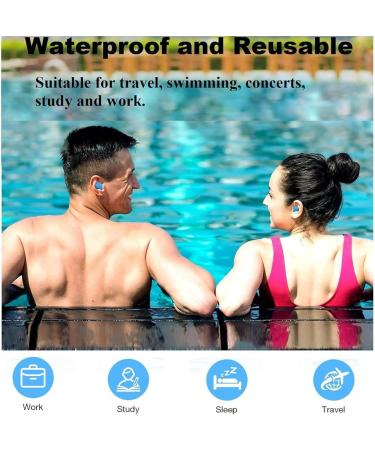 Silicone Earplugs - 3 Pairs Reusable Waterproof Gel Earplugs for Snoring & Noise Protection - Buy Online on GoSupps.com