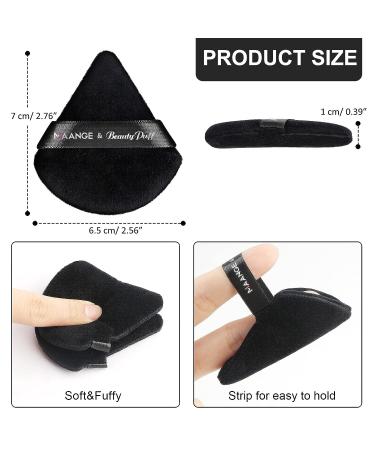 MAANGE 6 Pcs Triangle Makeup Puff Set for Loose Powder - Soft Face Body Foundation Puffs - Triangular Design for Contouring - 3 Black + 3 White - Buy Online on GoSupps.com