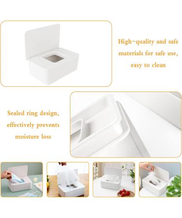 Anruyi 2-Piece White Cloth Box Set - Plastic Toilet Paper & Wet Wipes Storage for Home & Office - Buy Online on GoSupps.com