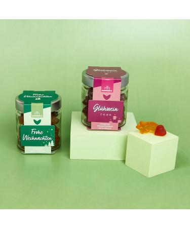  naschlabor Set of 2 Christmas candies in a glass | Premium fruit gummies in a gift jar | 240g of gummy bears for gifting | Perfect for the Christmas season | Gift for - Buy Online on GoSupps.com