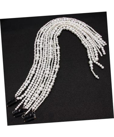 FRCOLOR Set of 2 Hair Clips with Pearl Tassel Pearl Crown Long Hair Clip Chain with Pearls Pearl Tassel Pearls Tiara Hair Clips for Women Faux Pearls White Imitation Pearls Miss Long Pearl - Buy Online on GoSupps.com