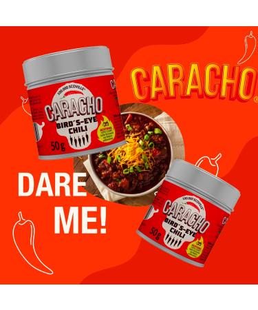 CARACHO 50g Bird Eye Chilli Flakes 100% Extremely Spicy Chilli Powder in Metal Spice Tin Scoville: 100 000 200 000 / Chilli Specialty - Buy Online on GoSupps.com