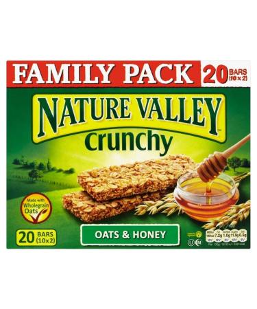 Nature Valley Nature Vall e Pack Granola Bars Oats & Honey Family Crunchy 10 X 42G (Pack of 6)