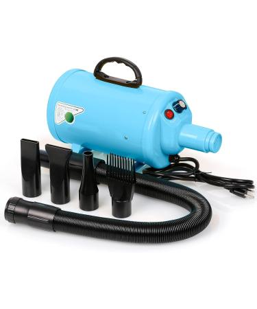 Dog Hair Dryer 3.8HP 2800W Pet Grooming Blower for Large Dogs - Heat Blaster with Stepless Speed & Strong Power Wind - Blue - Buy Online on GoSupps.com