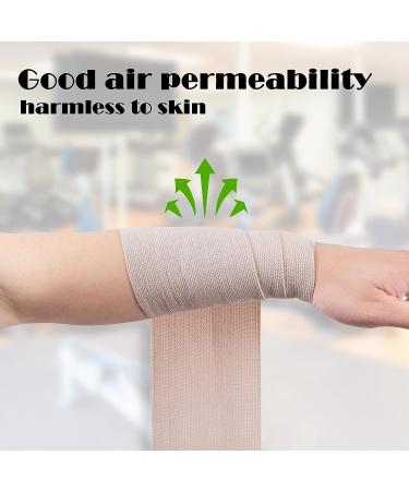OBTANIM 6 Rolls Elastic Bandage Wrap + 12 Clips - 6 Inch X 15ft Compression Tape for Medical & Sports Injuries - Buy Online on GoSupps.com
