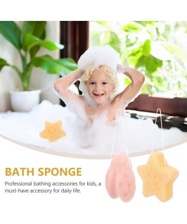 STOBAZA Konjac Face Wash Sponges - 2pcs Exfoliating Kids Bath & Baby Loofah Scrubbers | Portable Konjac Body Puff & Toy - Buy Online on GoSupps.com