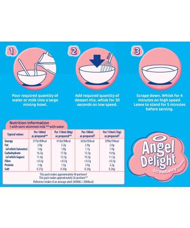 Angel Delight Smooth & Creamy Strawberry Dessert Mix 600g - Pack of 1 - Buy Online on GoSupps.com