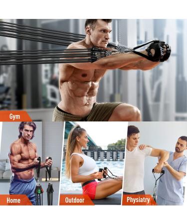 Ezona 200lbs Resistance Bands Set for Men and Women - Heavy Exercise Bands with Handles, Door Anchor, Ankle Straps - Home Gym, Yoga, Physical Therapy - Buy Online on GoSupps.com