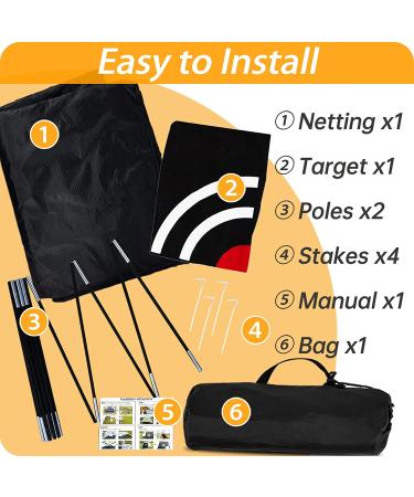 Heavy Duty Golf Practice Net with Target Cloth and Carry Bag - 10x7x6FT - Buy Online on GoSupps.com