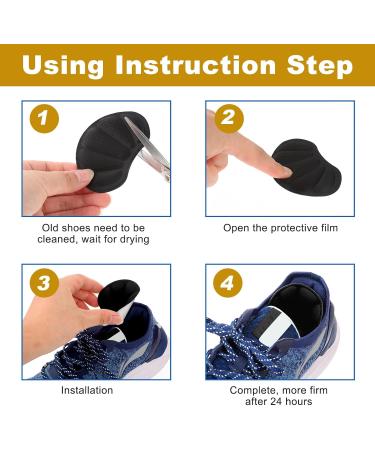 Wllhyf Heel Cushions for Women's & Men's Shoes | Reusable Self-Adhesive Heel Protectors - Soft Comfortable Fit for Oversized Shoes (Black) - Buy Online on GoSupps.com