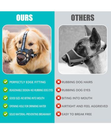 Dog Muzzle for Large Breed Adjustable Dogs Muzzles for Xl Bully Breathable Basket Muzzle with Reflective Strip to Prevent Biting Barking Chewing (X-Large) XLarge - Buy Online on GoSupps.com