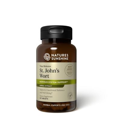 Nature's Sunshine St John's Wort Concentrate T/R, 60 Tablets | Time Release Tablets Support Mood and Improve Feelings of Well-Being and Self-Worth