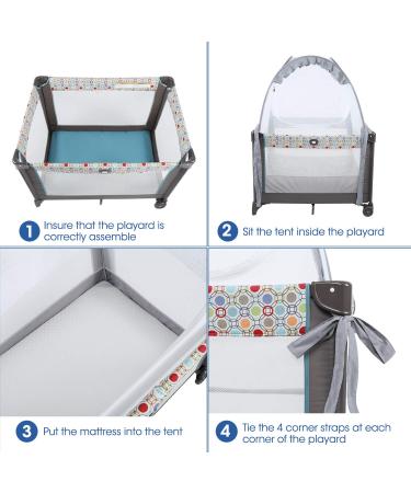 Minnebaby Pack N Play Tent - Safety Mesh Canopy for Mini Crib - Keep Baby Secure, Breathable Cover Against Climbing Out, Cats, and Mosquitoes - Buy Online on GoSupps.com