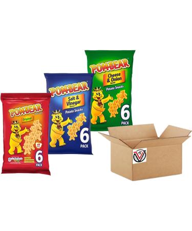 Pom Bear Cheese & Onion Original Salt & Vinegar Multipack Crisps | 03 Mixed Bags VIMIX - Buy Online on GoSupps.com