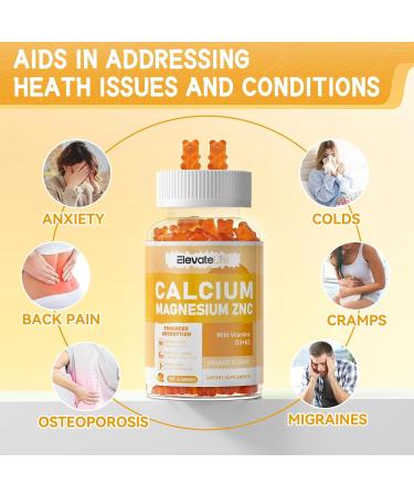 Calcium Magnesium Zinc Gummies with Vitamin D3 & K2 - High Potency Enhanced Absorption -60 Orange Gummies Flavored Orange 60 Count (Pack of 1) - Buy Online on GoSupps.com