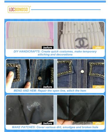 LOCBONDSO Fast Dry Sew Glue Liquid - Quick Bonding Fabric Adhesive for DIY - Ideal for Denim, Cotton, Leather, and More - Buy Online on GoSupps.com