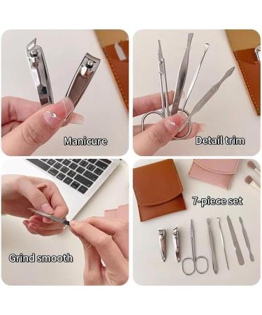 Nail Clipper Set 7 Piece Scissors Nail File Nail Clipper Forceps Foldable Portable and Simple Nail Repair and Enhancement Tool (Color : Black) - Buy Online on GoSupps.com