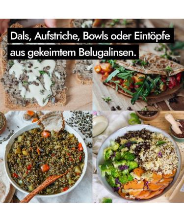 AHO Organic Sprouted Beluga Lentils - Plastic-Free 650g Bag | Premium Quality International Shipping - Buy Online on GoSupps.com
