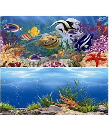 Hidom Aquarium Background Poster Double Sided - Height 19" / 50cm - Length 3 FT / 92cm - Two Scenic Pictures displaying Aquatic Backdrops - DS 500-9093/9094-3 3 FT (92cm) - Buy Online on GoSupps.com