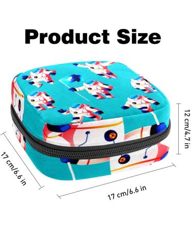 Portable Women's Binding-Up Bags | Menstrual Cup Pocket | Teenage Girls' Tampon & Pad Bags | Cartoon Cosmonaut Blue Design - Buy Online on GoSupps.com