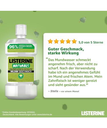 Buy Listerine Naturals Gum Protection 500 ml | Biodegradable Alcohol-Free Antibacterial Mouthwash for Healthy Gums - International Shipping Available - Buy Online on GoSupps.com