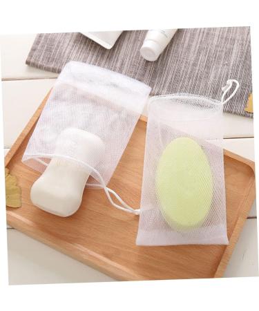 NULYLU 100 Pcs Soap Bag Foam Net Soap Mesh Soap Net Holder Soap Drawstring Soap Saver Net Soapdish White Pe - Buy Online on GoSupps.com
