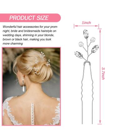 Wedding Hair Pins Set - 8 PCS Silver Bridal Accessories for Women, Brides, Bridesmaids, and Flower Girls - Buy Online on GoSupps.com