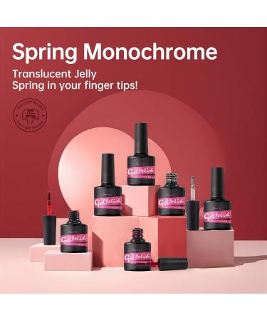 Beauty7 Gel Nail Polish Set 6 Colors Red Glitter Milky UV LED Gel Nail Polish Soak Off Nail Gel Nail Design Nail Art Set - Buy Online on GoSupps.com