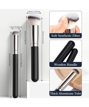 Make-up Brush Set: Soft Synthetic Concealer & Foundation Brushes for Flawless Application - 2 Pieces - Buy Online on GoSupps.com