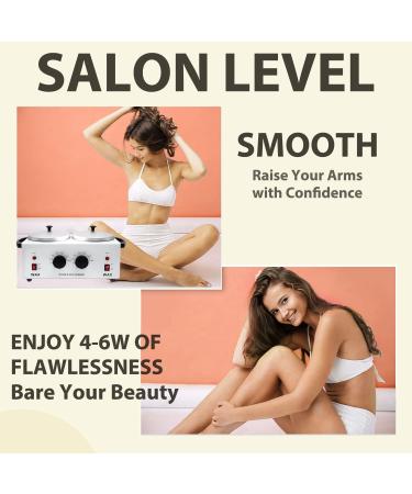 Double Wax Warmer For Hair Removal Waxing Kit For Women & Men Hard Wax Kit Wax Machine For Hair Removal Dual Wax Pot Warmer Professional Adjustable Temp Waxing Kit For Full Body Facial Home Salon (White - Double Pot) - Buy Online on GoSupps.com