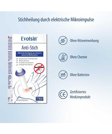 EVOLSIN Anti Kst | Chemical-Free Insect Bite Treatment | Electric Stitch Healer for Itch & Swelling | No Batteries Required | Safe for Kids 6 Months+ - Buy Online on GoSupps.com