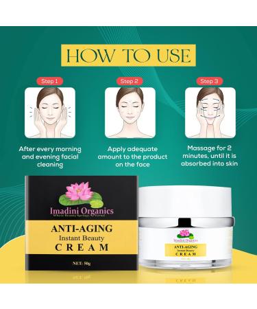 Imadini Premium Anti-Aging Face Cream | Reduces Wrinkles Dark Spots & Fine Lines | Organic & Herbal Ingredients | Neck Firming & Sun Spot Treatment - Buy Online on GoSupps.com