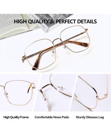Shop Kaeoisfu Big Metal Reading Glasses for Men & Women | Blue Light Blocking Anti-Fatigue 1.5 Dioptries - Buy Online on GoSupps.com