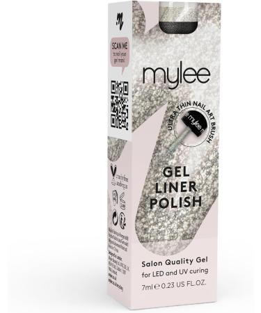 Mylee Liner Gel Nail Polish 7ml Silver Screen with Built-In Nail Art Brush | UV/LED Soak-Off Manicure Pedicure | Long-Lasting & Easy to Apply | MGL0106 - Buy Online on GoSupps.com