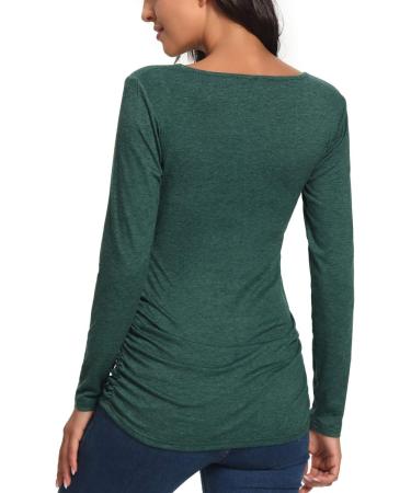 Love2Mi Maternity Nursing Shirt - Short Sleeve V-Neck Breastfeeding T-Shirt - Dark Green - Size S - Buy Online on GoSupps.com